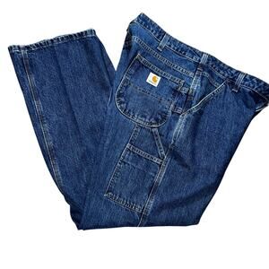 Vintage Carhartt women's carpenter baggy blue denim jeans size 14 X 32